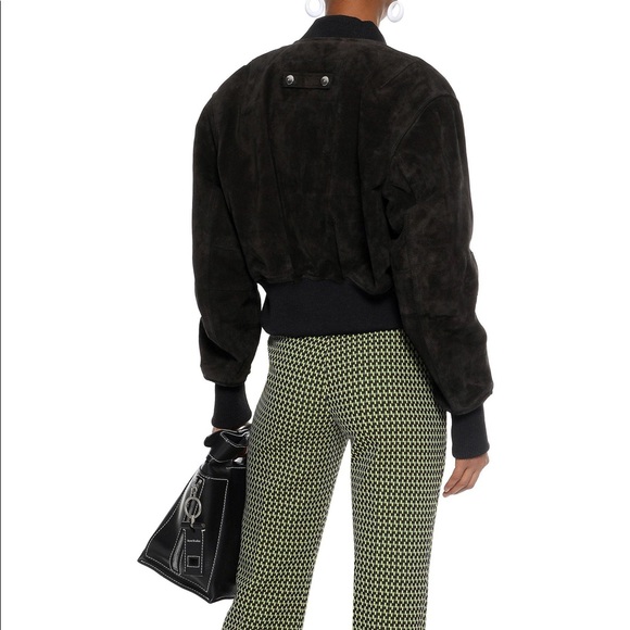 ACNE STUDIOS CROPPED BLACK SUEDE BOMBER JACKET. - Picture 4 of 5